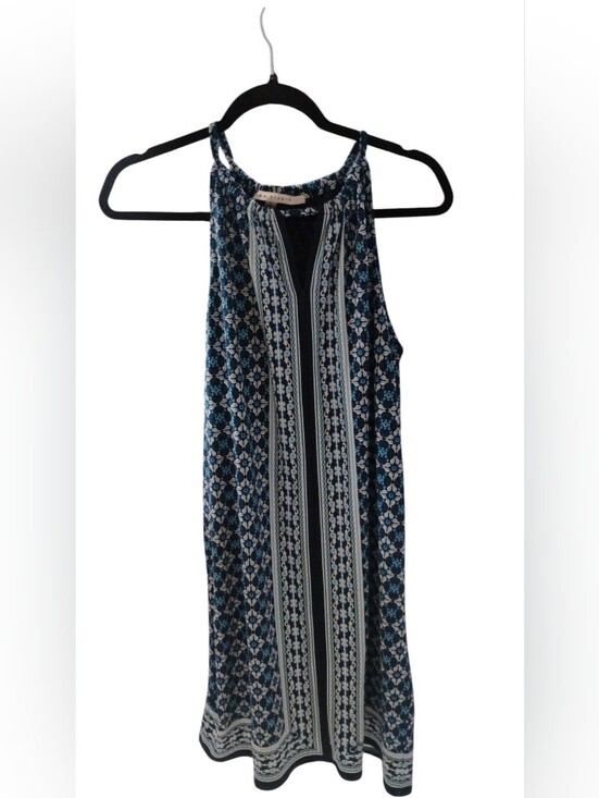 Max Studio Dresses & Skirts - Max Studio Navy Blue & White Printed Shift Dress SZ L
